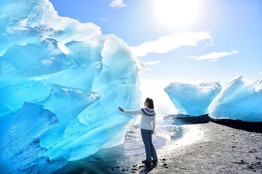 2-Day South Coast, Blue Ice Cave, Glacier Lagoon Tour - Skógafoss and the force of falling water