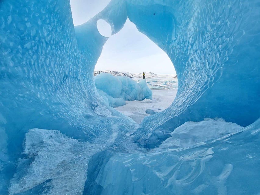 2-Day South Coast, Blue Ice Cave, Glacier Lagoon Tour - The blue ice cave inside Vatnajökull
