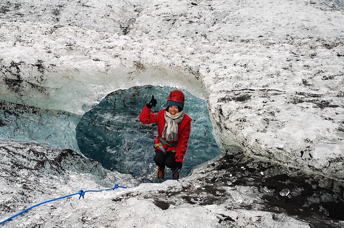 Crystal Blue Ice Cave Adventure - Entering the blue ice cave