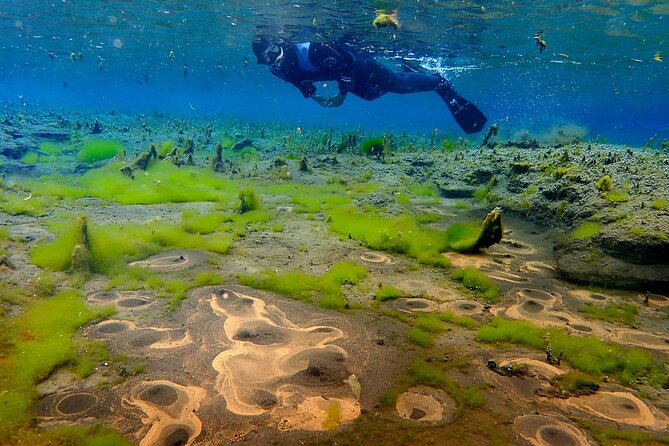 Double Snorkeling Adventure near Húsavík in North Iceland - Entering the clear water of Nesgjá