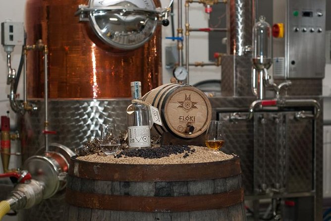Eimverk Distillery Visit - The tasting: Flóki whisky, Vor gin, and Víti Brennivín