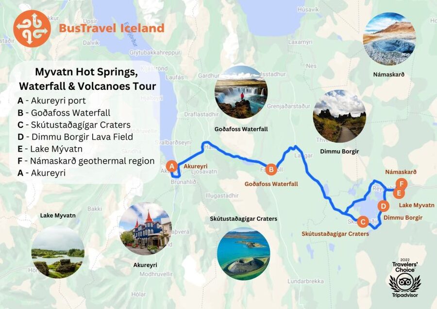 From Akureyri: Myvatn Lake, Craters, & Waterfall Tour - Skútustaðagígar explains a volcanic trick