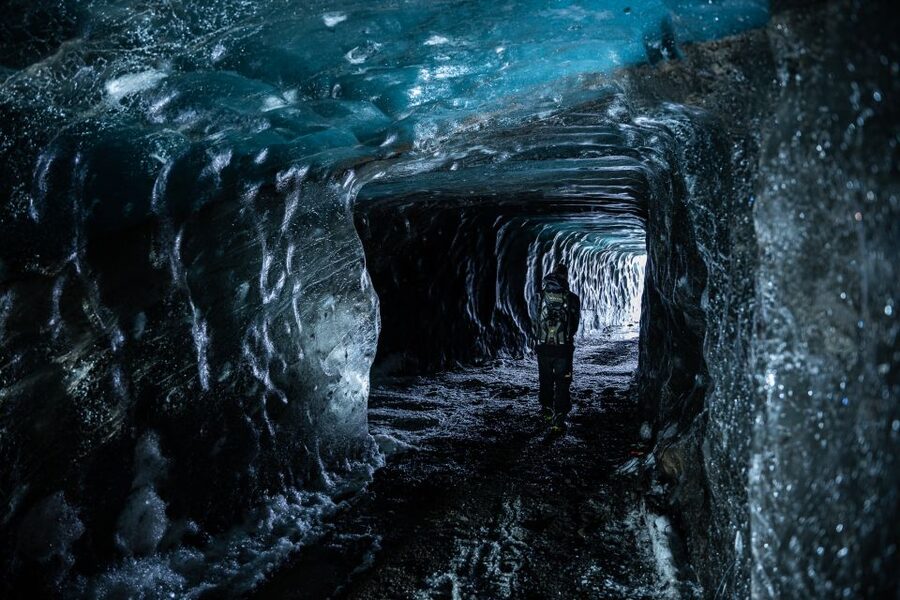 From Gullfoss: Langjökull Ice Cave and Snowmobile Tour - One hour on Langjökull’s snow