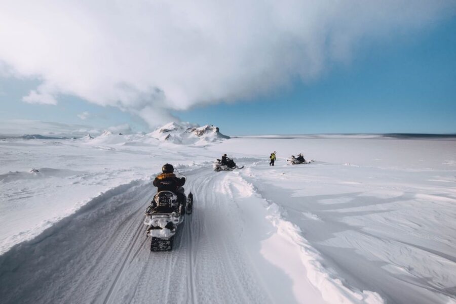 From Gullfoss: Langjökull Ice Cave and Snowmobile Tour - Entering the Langjökull ice cave