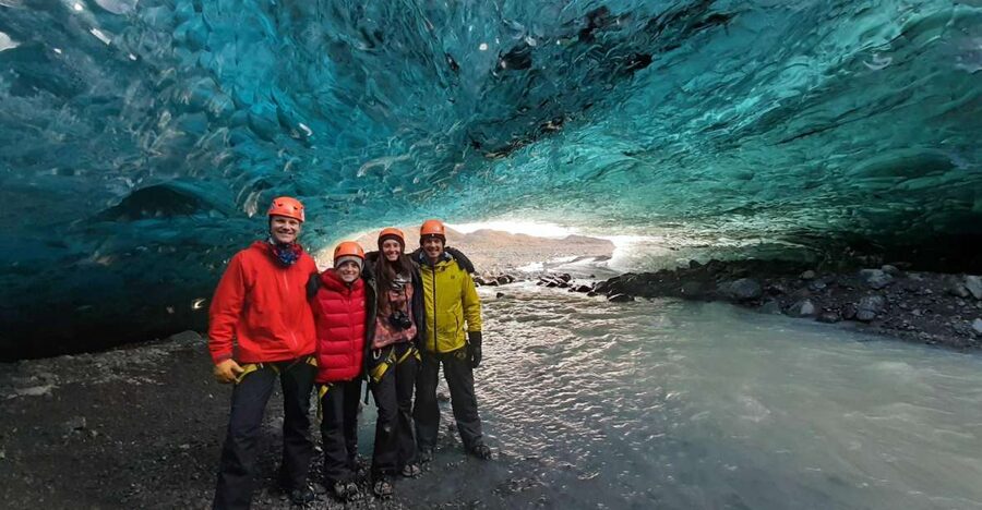 From Jökulsárlón: Crystal Blue Ice Cave Super Jeep Tour - Walking from the road to the glacier