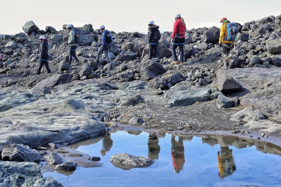 From Jökulsárlón: Ice Cave and Glacier Exploration Tour - Walking across the changing ice