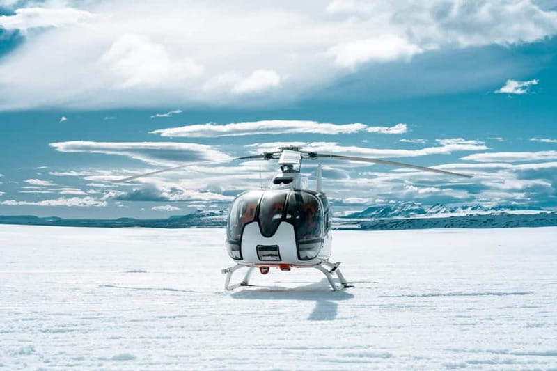From Reykjavik: Fire And Ice Helicopter Tour with 2 Landings - First landing on Þórisjökull Glacier