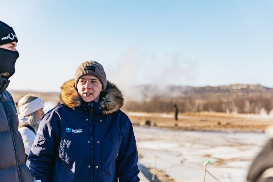 From Reykjavik: Golden Circle and Glacier Snowmobiling - Geysir and the Strokkur eruption