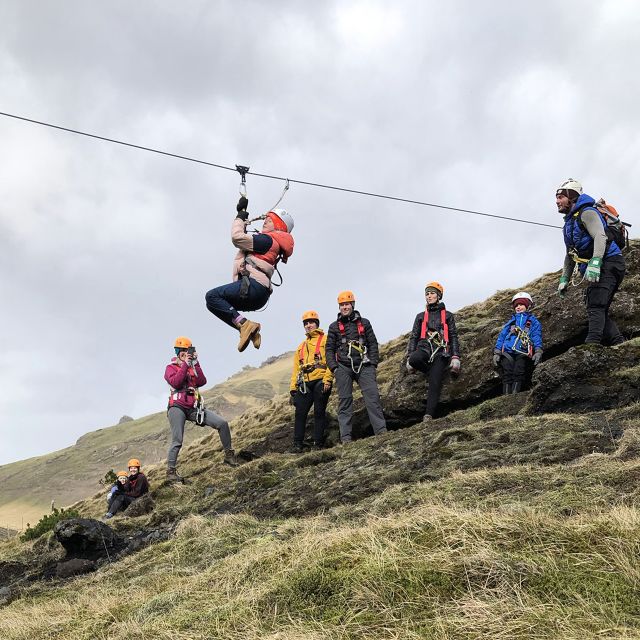 From Vík: Zipline and Hiking Adventure Tour - Walking through Grafargil, or Grave Canyon