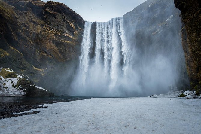 Guided Glacier Lagoon and Diamond Beach Day Trip from Reykjavik - Skógafoss delivers the first major waterfall