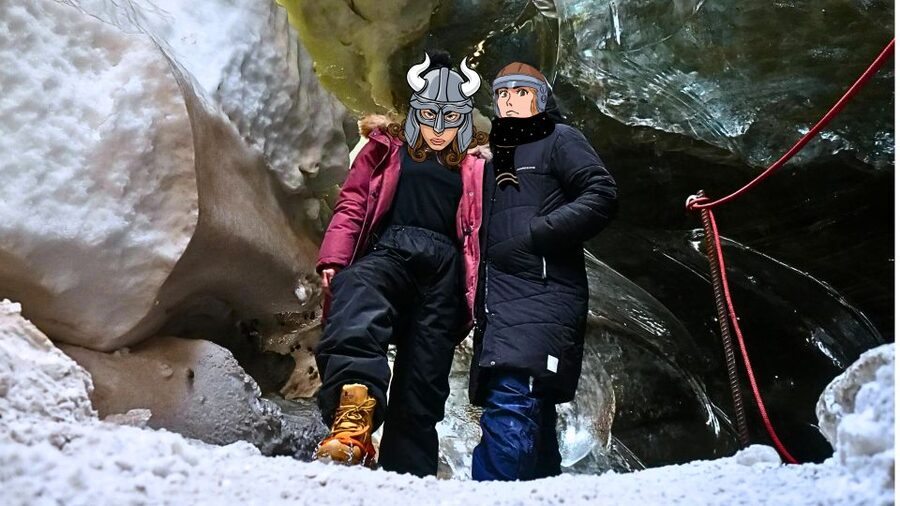 Gullfoss: Ice Cave and Glacier Tour in Glacier Monster Truck - Entering the natural ice cave in Langjökull