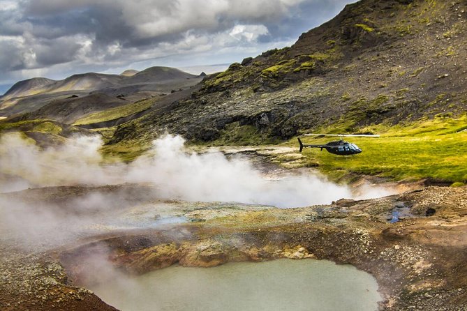 Helicopter Flight Over Geothermal Landscapes from Reykjavik - Hengill reveals Iceland’s hot interior