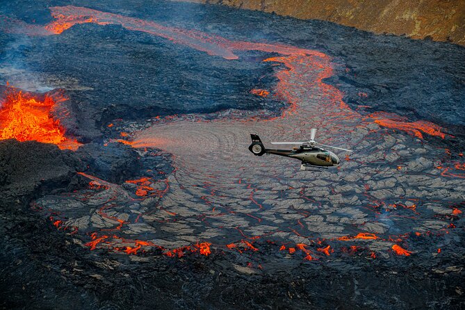 Helicopter Tour Over Iceland’s Reykjanes Volcano Eruption Site - The possible landing on cooled lava
