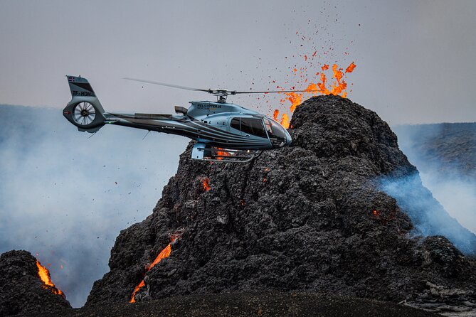 Helicopter Tour Over Iceland’s Reykjanes Volcano Eruption Site - Taking off from Nauthólsvegur in Reykjavík