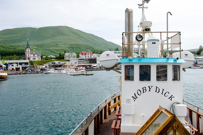 Húsavík Whale Watching Tour, family owned and operated - Boarding Moby Dick for a three-hour outing