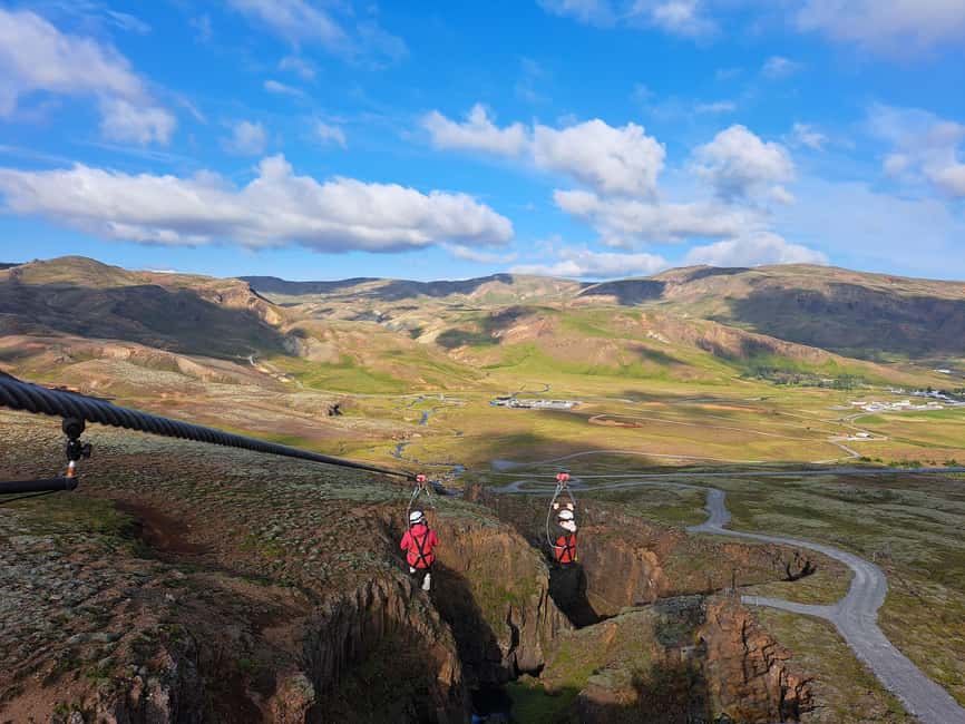 Hveragerdi: Mega Zipline Experience - Reaching the viewpoint above Svartagljúfur