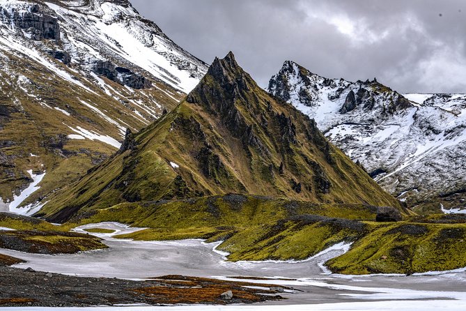 Ice Cave at Katla Volcano - Beyond the entrance, glacier views and volcanic ash
