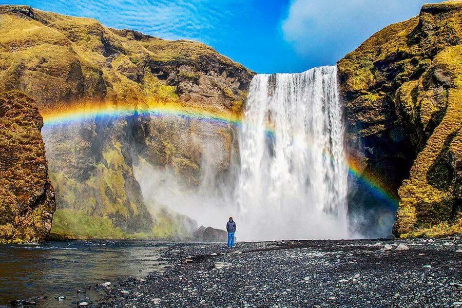 Iceland: Full-Day South Coast, Black Beach & Waterfalls Tour - Skógafoss: Iceland’s Big Waterfall Moment