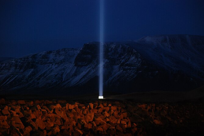 Imagine Peace Tower Tour on Viðey island | John Lennon tribute - Walking across Viðey after dark