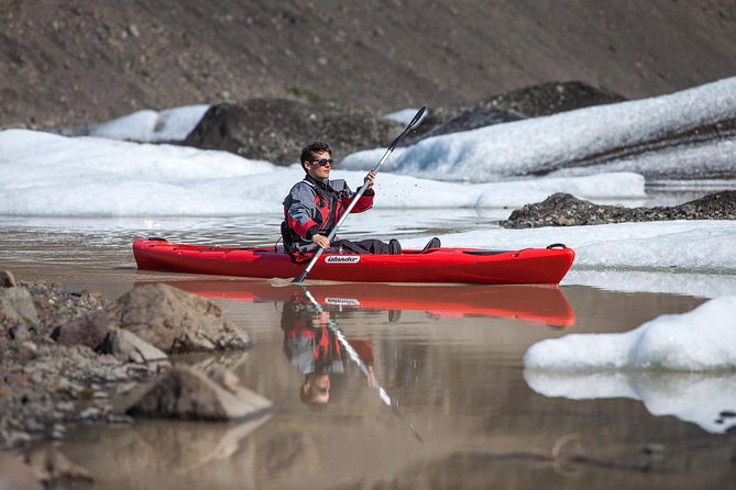 Kayaking on the Sólheimajökull Glacier Lagoon - Getting dressed and learning the basics