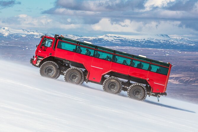 Red Glacier Monster Truck on Langjokull Glacier from Gulfoss - Who will enjoy this most?