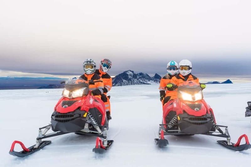 Reykjavik: Golden Circle Super Jeep and Snowmobile Tour - Getting ready at the glacier base camp