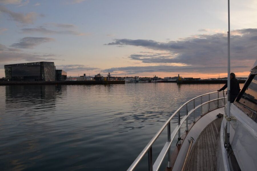 Reykjavik: Northern Lights Motor Yacht Cruise - Reykjavík landmarks from the water