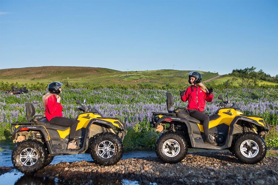 Reykjavik Quad Bike Twin Peaks Tour - Across the lake toward Lava Field Peak