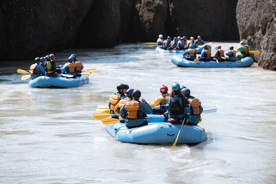 Selfoss: Golden Circle Rafting Tour - Getting suited up for the Hvítá River
