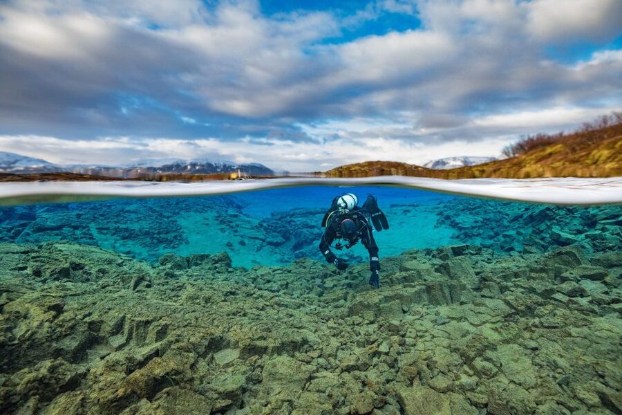 Silfra: Diving Between Tectonic Plates - Big Crack: the narrowest part of the route