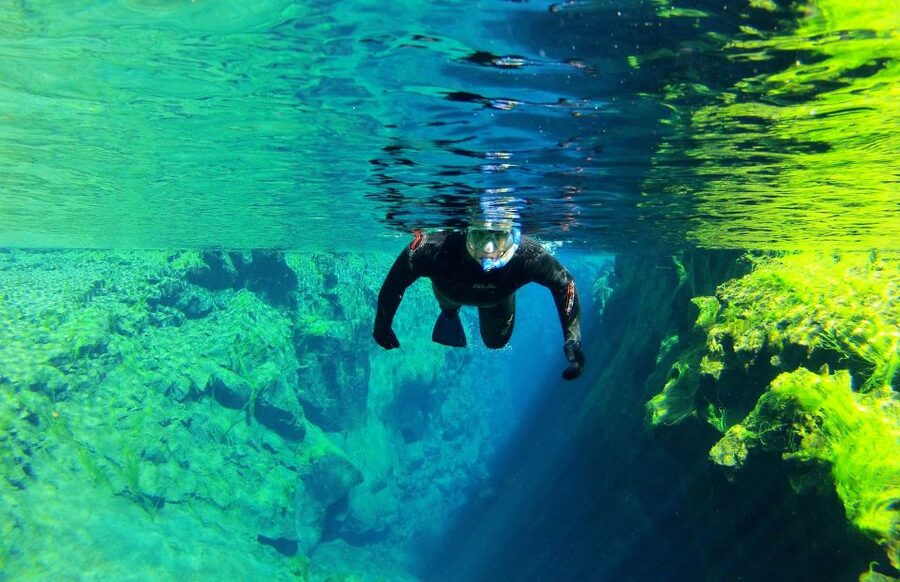 Silfra: Half-Day Snorkeling Day Trip with Underwater Photos - The blue lagoon finish