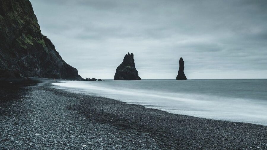South Coast of Iceland. Black beach, glaсier, waterfalls... - Sólheimajökull changes the mood
